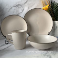 16/24 PCS Hotel Restaurant Vaisselle Ensemble de céramique Porcelaine